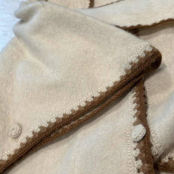 Mon Repo Alpaca Wool Cape  Peruvian Size Small Attached Scarf Exc. Condition - Picture 10 of 11